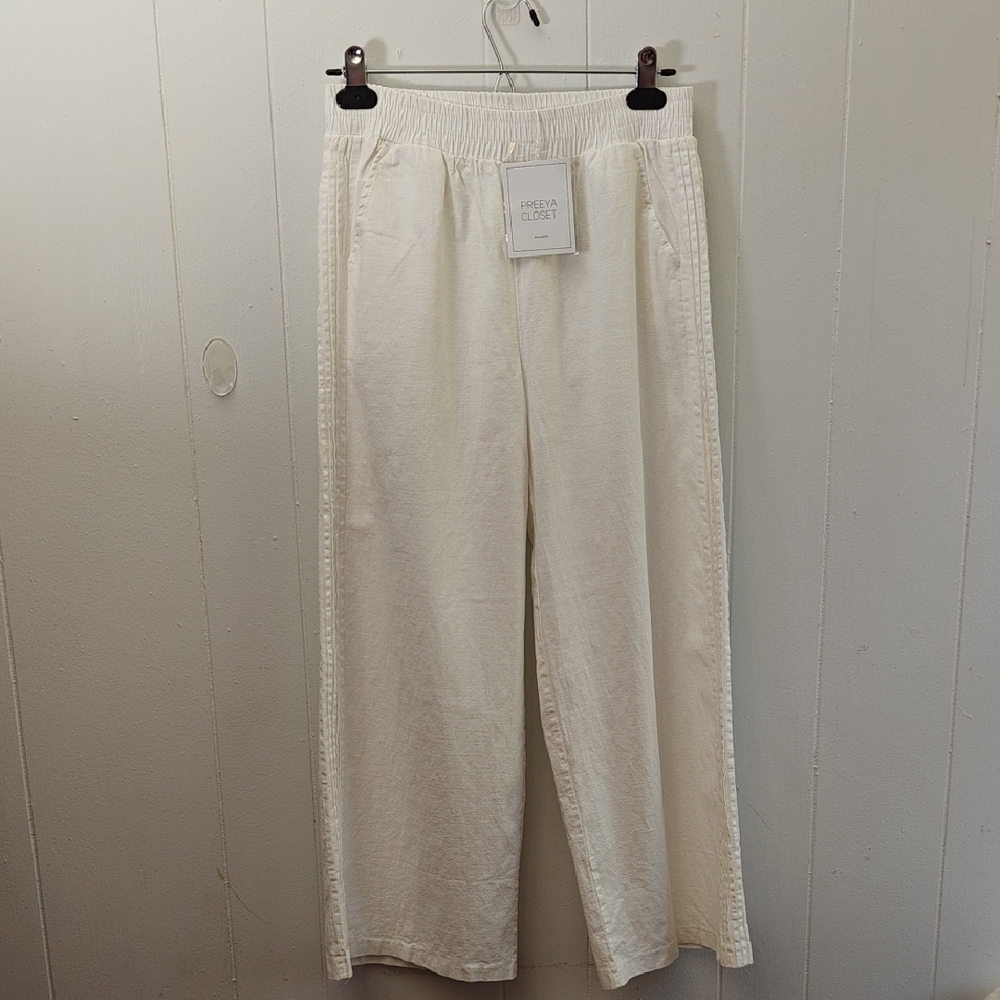 Boden Off-White Linen Pants